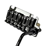 OVSAL 10.8mm Electric Guitar Bridge Black 2-Point Tremolo Bridge with Zinc Alloy Saddles Brass Block 6 String Guitar Bridge Compatible with Start ST Electric Guitar Replacement Parts