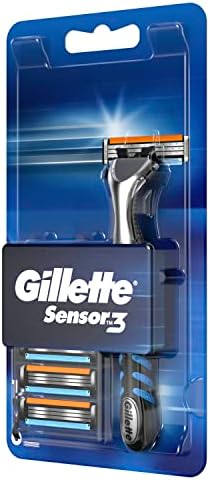 Gillette Sensor3 Maszynka do Golenia, Czarny/Niebieski, 1 + 6 ostrzy