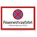 Produktbild Komma Security Feuerwehrzufahrt Kunststoff Schild - Halteverbot nach StVO 30 x 20 cm Hinweisschild Feuerwehreinfahrt Parken verboten Parken verboten - Einfahrt Flächen Feuerwehr - nach DIN 14090