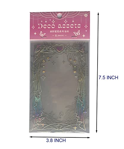 32Pcs Holographic Glitter Sticker Material Set Lace Shape Frame Stickers Scrapbook Decorative Decals Paper Scrapbooking Embellishment Supplies For Journal Planner Notebook Album Bullet Diy Art Craft #TOP6