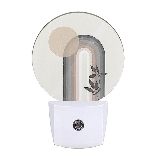 Image of EKOBLA Mid Century Boho Night Light, Abstract Sun and Arch Modern Night Lights Plug Into Wall with Dusk to Dawn Sensor for Bedroom and Living Room