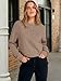 ANRABESS Women's Long Sleeve Henley Tops Tunic Sweatshirt Loose Slit Casual Button Shirts Pullover 2026 Spring Winter Outfits Khaki Large