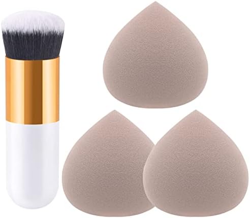 4PCS Marshmallow Sponge Makeup Set Pink Makeup Sponges Latex Free Sponges Beauty Blenders Makeup Foundation Sponge Ultra Soft Makeup Sponge with Foundation Brushes for Foundation, Creams and Powders