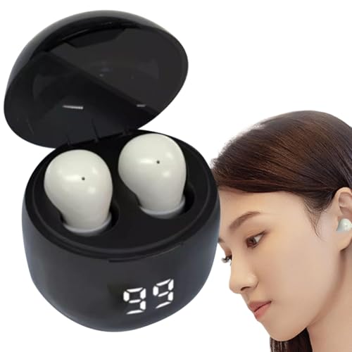 Générique Sleep Wireless Earbuds, Running Noise Cancelling Headphones, Ultra-Light Smart Touch Control, Invisible Comfortable Headset, Ideal for Sports, Exercise, Black/White