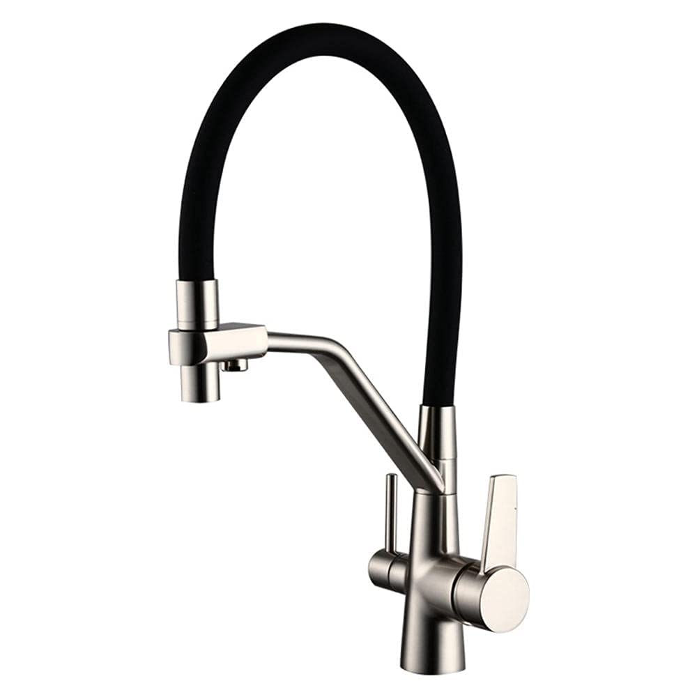 FCXWEVR Black Silicone Hose Kitchen Faucet, Pull Down Sprayer with Dual Function, Kitchen Sink Mixer Tap, Modern Design, Easy Installation, Perfect for Home and Restaurant Use.