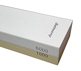 Salmony 1000/6000 Grit Double Side Knife Sharpening Stone with Silicone Base Combination Corundum Wh
