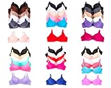 247 Frenzy Women's Essentials Mystery Pack of 6 Assorted Mamia or Sofra Everyday Bras Sizes 30A Thru 46DDD - Regular & Plus (32B) Multicoloured