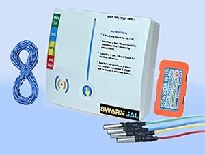 Swarn Jal (Model: Aquasense/Indicator with Dual Alarm and 20 Mt Wire) Water Tank Overflow and Empty Alarm with 4 Level Indicator + 20 Meter Extension Wire, No Electricity