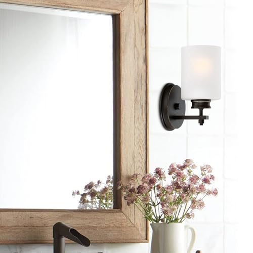 Image of Kira Home Phoebe 8 inch Modern Industrial Wall Sconce for Bathroom Vanity