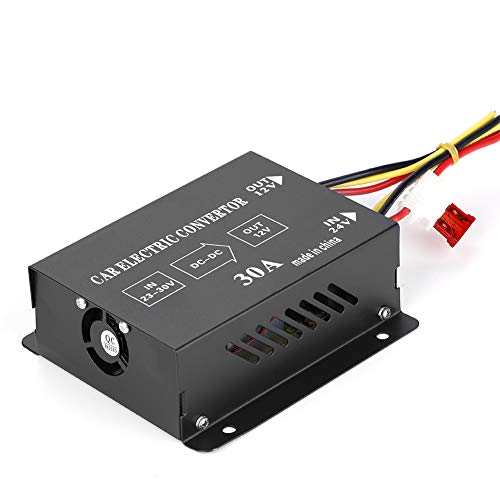 Convertidor de Energía para Automóvil, Camión para Automóvil DC 24V a 12V Convertidor de Energía Inversor Eléctrico Reductor de Voltaje Transformador Reductor (24V a 12v/30A/360w)