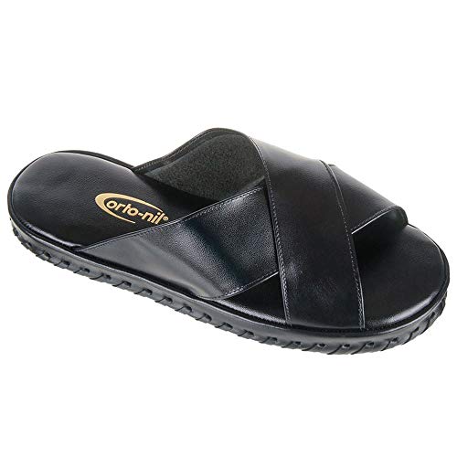 Chinelo de Quarto Masculino em Couro Sleeper 51 Preto 44