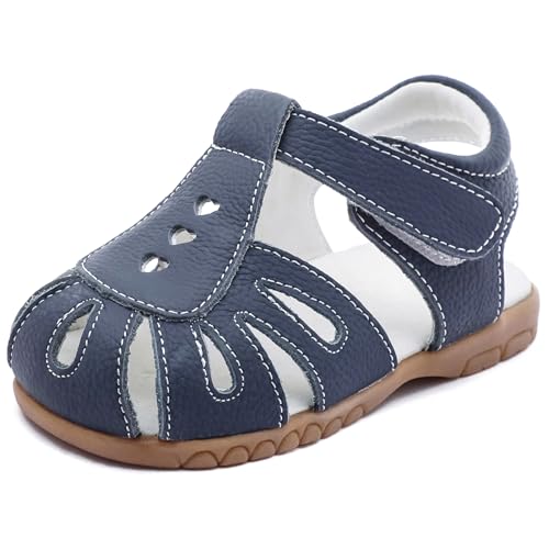 Image of Femizee Toddler Girls Leather Dress Sandals with Adjustable Strap | Toddler /Little Kids, Leather upper, Cushioned footbed, Hook-and-loop, Flexible Sole, Dressy summer occasions, Princess-style