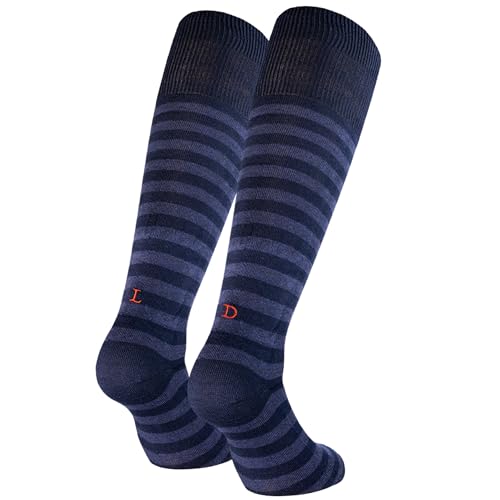 Calze Uomo a Righe Blu - Denim Personalizzate con iniziali