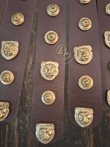Roman Leather Belt |Medieval Armour Cingulum |Legionary Brass Medieval Roman Soldier Belt, Legion Brown4