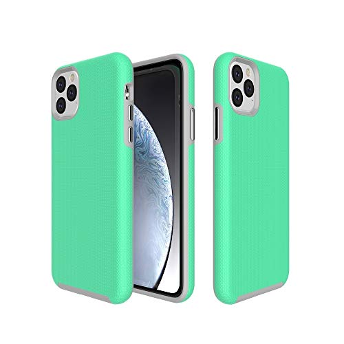 Coque iPhone 11 Pro antichocs rigide avec coque armure texturée anti-glissement verte