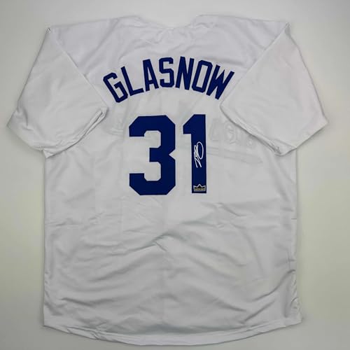Facsimile Autographed Tyler Glasnow Los Angeles LA White Reprint Laser Auto Baseball Jersey Size Men's XL