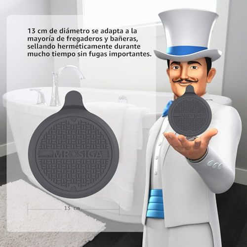 Miniatura 2 de Mr.Siga Tapón De Drenaje De Silicona Para Ducha, Bañera, Lavabo, Fregadero, Colador De Drenaje Con Ventosa, Paquete De 3
