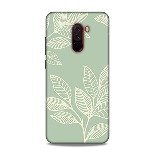 Image of Printed Mobile Back Hard Case Cover for Xiaomi Poco F1 | Leaves, Sketch, White Leaves A-2192