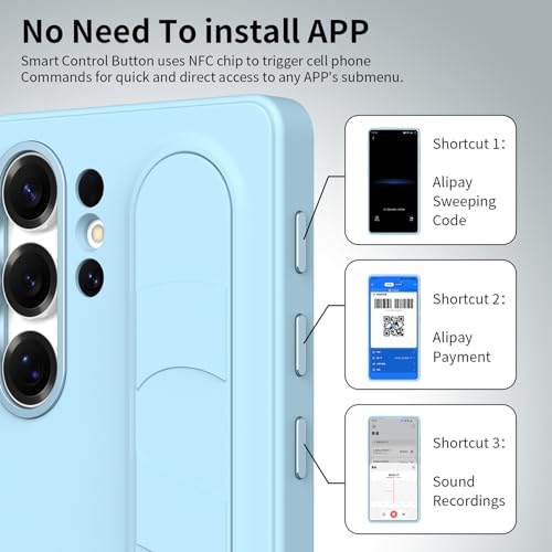 Image of for Samsung Galaxy S26 with Smart Button, Standing Grip Phone Case with Kickstand, for Samsung S26 5G Case Smart Button Cover | Hand Strap | Soft Touch | Stand Grip (Far Peak Blue, S24 Ultra)