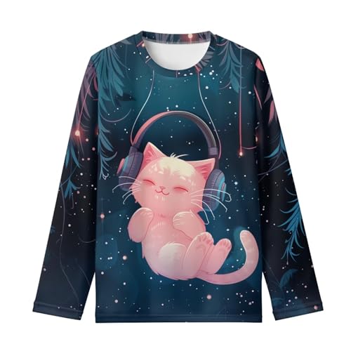 Tops for Girls 3-16 Years Old Long Sleeve Shirts for Kids Crewneck T Shirt Cute Girls Blouse for Casual Holiday