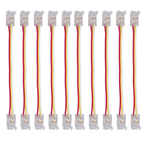 8Mm Connectors For Cob Led Strip Lights 3 Pin, 10Pcs Transparent Gapless Connector For Home Party Office #TOP7