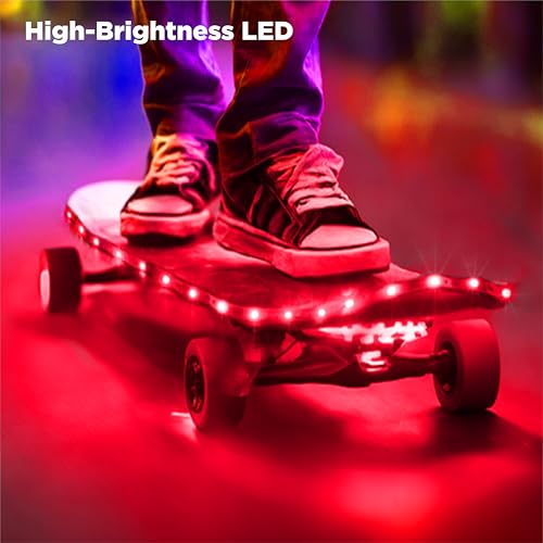Image of BestLuz LED Strip Lights Battery Operated 3.33ft x 2 Pack Flexible LED Light Strip Battery Powered Lighting for Bedroom Room Decor Cabinet Shelf TV Backlight Red