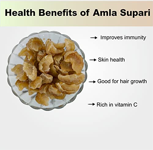 Image of Organic Anand Natural Dried Sweet Amla Candy| Awla Supari (Indian Gooseberry) Salt, Sugar, Masala Candy Homemade Amla Candy, Dry Amla Pieces,(200gm- Pack of 2)