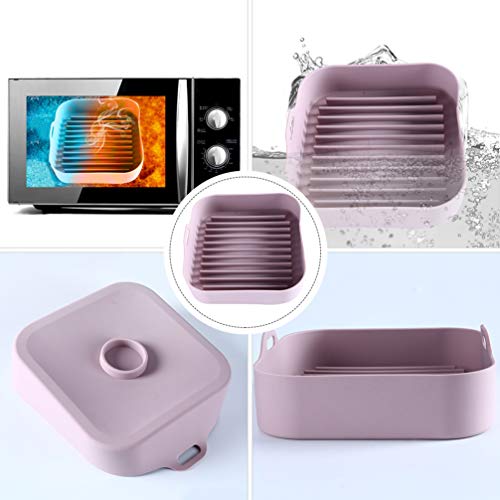 HEMOTON Panela de silicone antiaderente para fritadeira de ar, formas de pão e panelas, prato de res