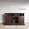 BELLEZE Modern 48 Farmhouse Wood TV Stand & Media Entertainment Center Console Table for TVs up to 50 Inch with Open Storage Shelves & Cabinets - Norrell (Espresso)
