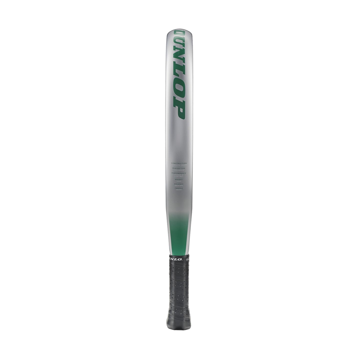 DUNLOP Racchetta da Padel Megamax Argento/Nero/Verde – Forma Rotonda, Telaio in Grafite – Bilanciamento Medio, Nucleo Pro EVA – Per Principianti