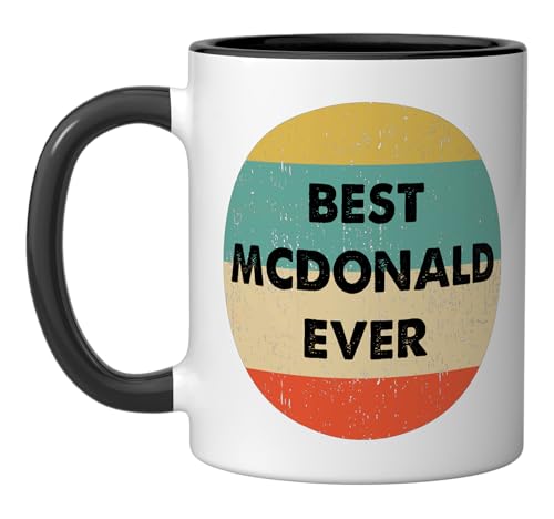 Mcdonald Name Ceramic Mug, Black/White