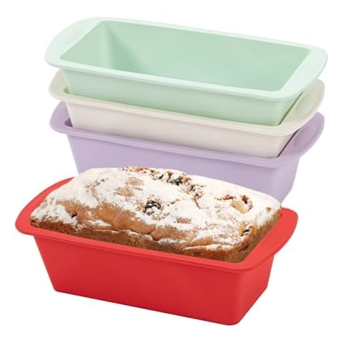 Vinuwu 4-Pack Non-Stick Silicone Loaf Tins Cover