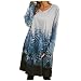 Gonna Vita Alta Abito da Donna Paesaggio Stampa Loose Hedging V - Neck Sweater Wrap Hip Fashion Dress Incinta