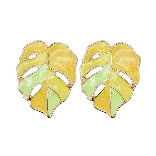 Boucles d'oreille pour femmes légères anti-irritation feuilles style moderne