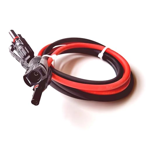 Cable de extensión para panel solar 10 AWG negro y rojo de 6 mm² para instalación fotovoltaica