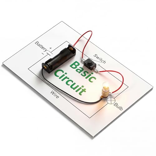 Fumete 24 Sets Electric Circuit Kit Basic Circuits Light Bulb Science