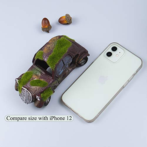 AUEAR-Aquarium-Resin-Car-Ornament-Truck-Fish-Tank-Decorations-Imitation-Car-Wreck-Decor-with-Flocking-Moss