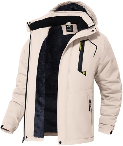 Image of QPNGRP Mens Waterproof Fleece Ski Jacket Windproof Winter Snow Coat