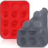 WYBG 2 Pack 12 Cups Silicone Muffin Pan Nonstick Cupcake Pan Regular Size Food Grade Silicone Mold Baking Pan Muffin Molder for Muffins and Cupcakes