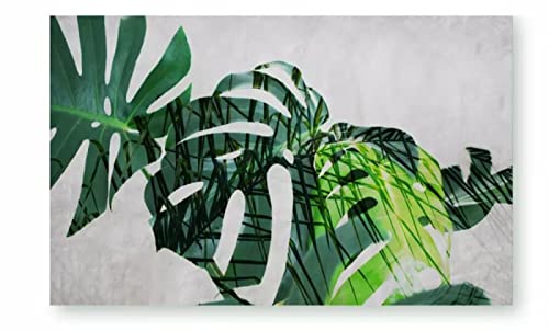 Papier peint mural 3d feuilles style minimaliste
