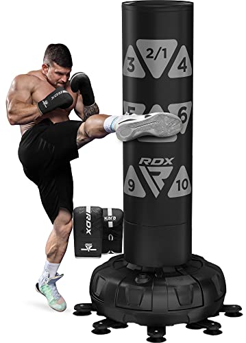 RDX 6FT XXL Saco de Boxeo Pie Puñetazos Guantes para Artes Marciales Mixtas, 150KG Pesado Peber Adultos, Equipo Entrenamiento Gimnasio Casa, 17 Ventosas Bolsa para