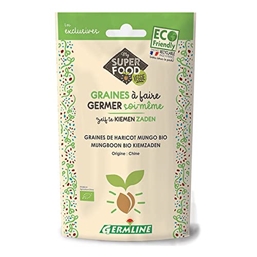 GERM'LINE - Graines À Germer Bio Haricot Mungo Soja Vert 200G - Lot De 2