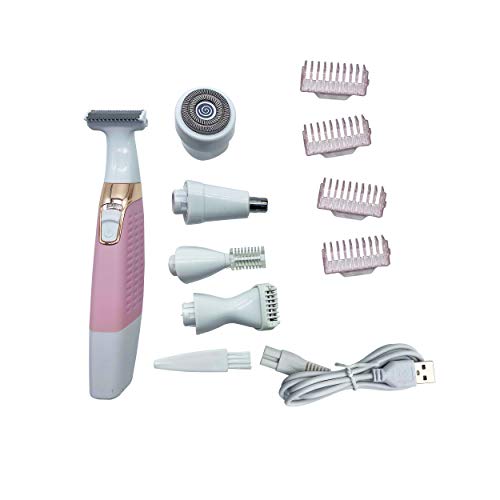 Electric Shaver Trimmer for Women Full Body,Painless Lady Wet & Dry Electric Bikini Line Trimmer Body Hair Remover for Leg Underarm Eyebrow Public,USB Rechargeable Cordless Waterproof