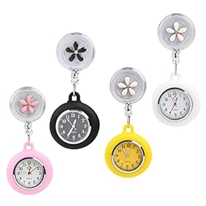 FOCCTS Intrekbaar verpleegstershorloge, verpleegstershorloge, zakhorloges, aanwijzer verpleegstershorloge met verlicht voor vrouwen, borstvoedingshorloge, zakhorloge, omgekeerd horloge