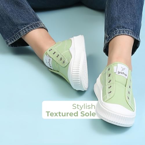 Image of YOHO Cruise Women's Without Lace Trendy Stylish Canvas Slip-On Sneakers (SoS)