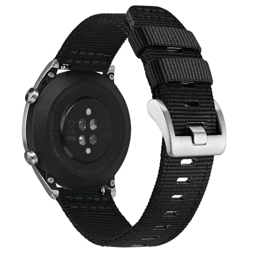 ANNEFIT Quick Release Watch Bands 18mm, Military Nylon Watch Strap for Men, Heavy Duty Stainless Steel Brushed Silver Buckle (Black) by ANNEFIT - Used condition - Image 8