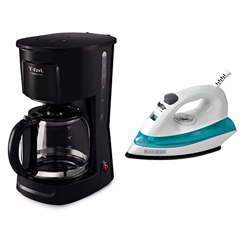 Reviews de Cafetera T Fal más recomendados. 47 T-fal Cafetera de Goteo CM1408MX Heliora de 12 tazas con filtro permanente, Sistema antigoteo, Luz indicadora de encendido, color Negro + Black and Decker IRBD100 Plancha Vapor y...