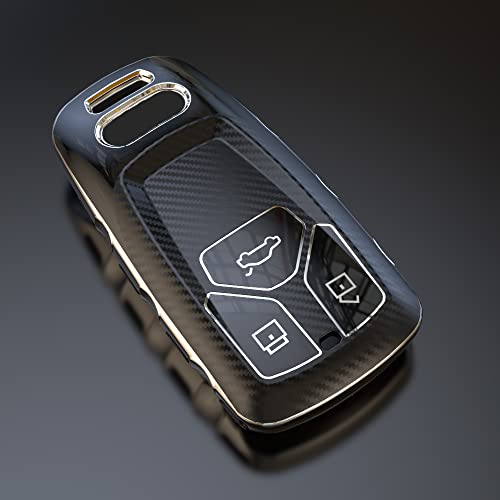 Image of ELOHEI Audi Car Key Cover, Silver TPU Key Fob Protector, Anti-Drop & Anti-Scratch, Fits Audi A4, A5, A6, A7, A8, Q2, Q5, Q7, TT, R8, etc. | Comfortable Grip,Responsive Buttons,Compatible with Audi A4 Q7 Q5 TT A3 A6 SQ5 R8 S5 Smart Accessories