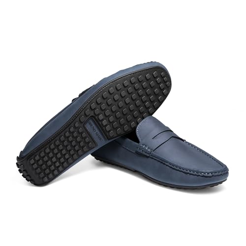 Bruno Marc Men's Slip-on Penny Loafer Suede Driving Shoes,Size 12,Dark Blue,SBLS2334M