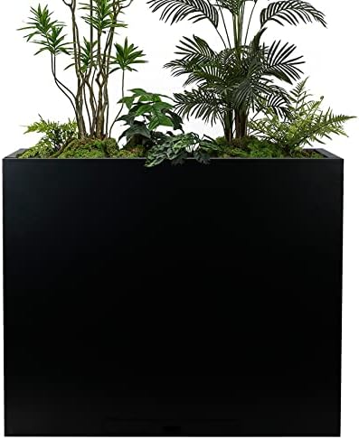 Kol Planter Pot Galvanized Steel Rectangular Planter Box Planters for Outdoor Plants Planter Box Metal Steel Planter Box with Water Collecting Tray